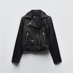 NWOT Zara Faux Leather Biker Jacket